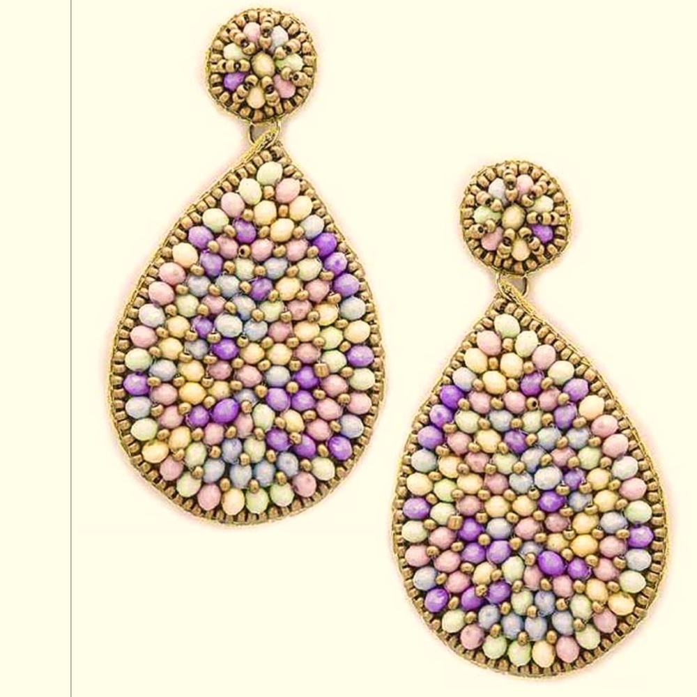 New Beaded Tear drop Earrings